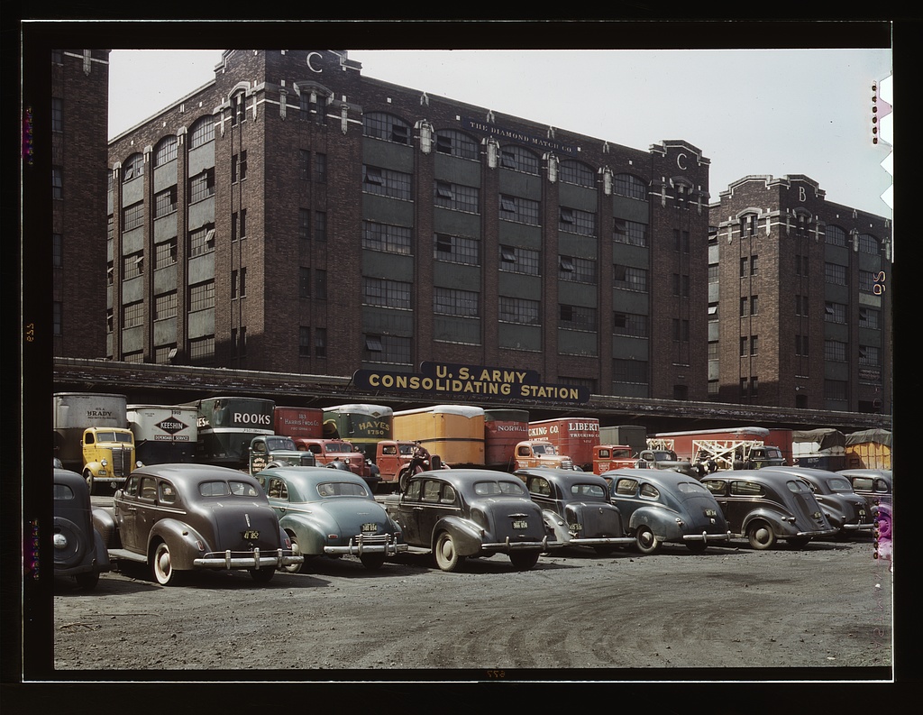 Freight rail operations photographed by Jack Delano, public domain via Library of Congress.